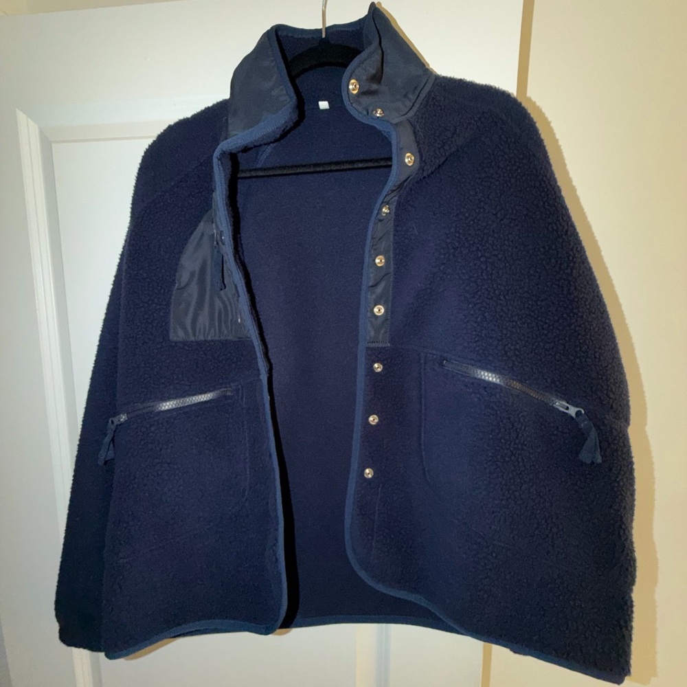 Navy Sherpa Jacket
